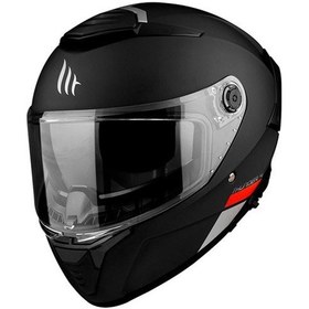 Resim Mt Kask Thunder 4sv Solid A1 Mat Siyah - Iç Güneş Vizörlü Mat Siyah 