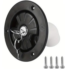 Resim Sunshine011 Kilitlenebilir Kara Su Dolap Kapağı 80mm Beyaz Hortum Bağlantı Kilit Sistemi Siyah Siyah 