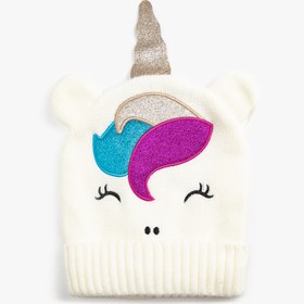 Resim Kız Çocuk Unicorn İşlemeli Bere 