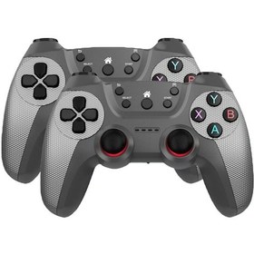Resim Jzcat 2.4g Kablosuz Çift Gamepad Bir Çekme İki Tutamak Android Tv Tv Çift Gamepad-gri 