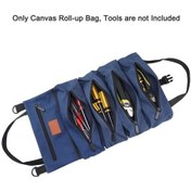 Resim Novahub Kanvas Alet Rulosu, 5 Fermuarlı Cebi, Araç Ve Motosiklet İçin Anahtar, Soket, Tornavida Depolama Çantası 