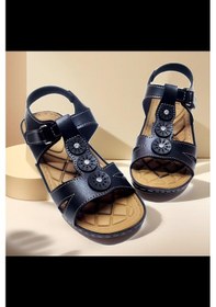 Resim Kadın Günlük Cırtlı Ayarlanabilir Taş Detaylı Sandalet 001 