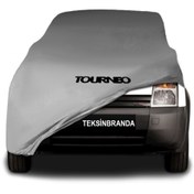 Resim ULTRASHOP Ford Tourneo Connect (2002 - 2013) Gri Kumaş Araba Brandası Logolu Penye Branda Oto Branda 