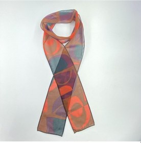 Resim Paredora Geometrik Desenli Kırmızı Lacivert Hippi Fular Çok Renkli 