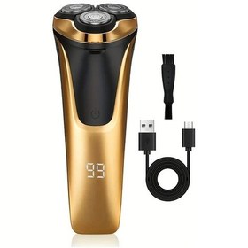 Resim Xuweiwei Gertzy Erkek Elektrikli Tiras Makinesi Altin Yanak Duzeltici Ipx6 Usb Tip C Sarj 3 Doner Baslik 