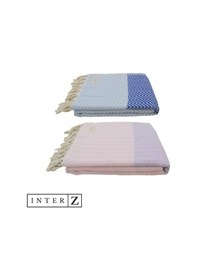 Resim 2'li Set Peştemal Plaj Havlusu , %100 Pamuk , Xxl 100x180cm, Marmaris, L.gökmavisi-pembelila 