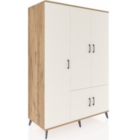 Resim Kronos Dolap 7 Raflı 5 Kapaklı Tek Askılı 132x59x195 Çam-ayta... Çam 