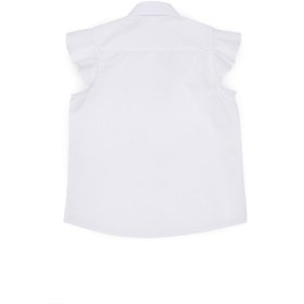 Resim U.S. Polo Assn. Kız Çocuk Beyaz Fırfır Kol Detaylı Pamuk Gömlek 50306617-VR013 