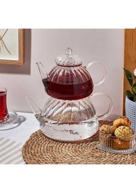 Resim Perottii Vitor Borosilikat Cam Çaydanlık - Şeffaf - 800 Ml + 1,5 Lt Renkli 