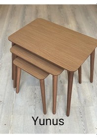 Resim Modern Ahşap Zigon Sehpa Takımı Yunus 