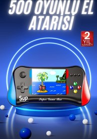 Resim teknodayım 500 Oyunlu Retro Sup Konsolu Taşınabilir Mini Gamepad 3,5 İnç Ekran 