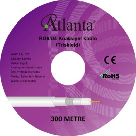 Resim Atlanta RG6/U4 96 Tel CCS Anten Kablosu (300 Metre) 