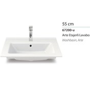 Resim Turkuaz Seramik Cerastyle Arte Lavabo Mini 55CM Sifonsuz 