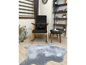 Resim Asedia Trend Naturel Acı Kahve Kapitoneli Puflu Sallanan Sandalye 