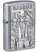 Resim Zippo Çakmak Saloon Skull Emblem Design 49298-083535 