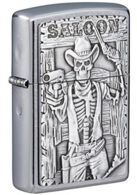 Resim Zippo Çakmak Saloon Skull Emblem Design 49298-083535 