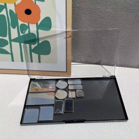 Resim 1 adet Manyetik Katlanabilir Göz Farı Düzenleyici - Hafif Plastik Kozmetik Depolama Kutusu, Ayarlanabilir Bölümler, Yuvarlak ve Dikdörtgen Tasarım, Taşınabilir Makyaj Düzenleyici Göz Farları, Fırçalar ve Güzellik Araçları için, Makyaj Masası, Şık Makyaj Tutucu, Şeffaf Plastik Malzeme 