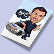 Resim Trafik Polisi Karikatürlü Tebrik Kartı 