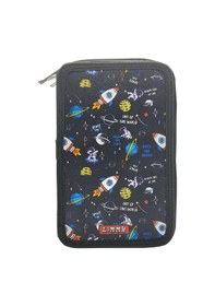 Resim Xl Jumbo Model Astronot Kalem Kutusu Organizer Kalemkutu 3 Bölmeli Kalemlik Siyah Siyah 