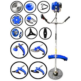 Resim Dragro DRG-7PR Md PRofesyonel 7 Parça 2 Zamanlı Yan Tipi Benzinli Motorlu Tırpan Ot Çim Çayır Biçme Kesme Makinesi 