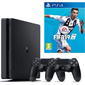Resim Sony Playstation 4 Slim 1 Tb Oyun Konsolu + 2. Kol + Fifa 19 