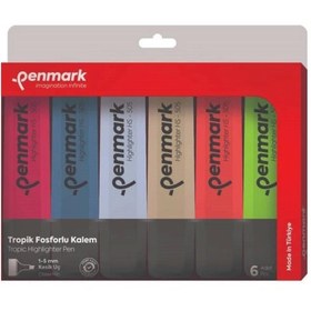 Resim penmark Fosforlu Kalem 6 Lı Asetat Karışık Renk 