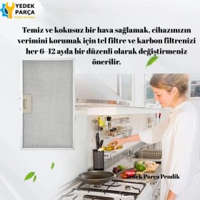 Resim Esty Uyumlu Davlumbaz 20X34,5 cm Arkaara 12,5cm Aspiratör Filtresi 