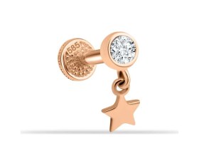 Resim Cherry By Özkonak Taşlı Yıldız Sallantılı Minimal Tragus Piercing Sarı 