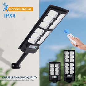 Resim IPX4 dereceli hareket algılama güneş duvar lambası, açık hava bahçe ve garaj güvenlik lambası uzaktan kumanda ile, dayanıklı LED, sıfır elektrik faturası, açık hava aydınlatması | Modern Duvar Lambası | Güneş şarjlı Lamba 