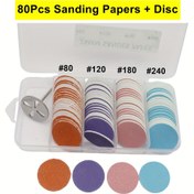 Resim Pedikür & Manikür için 80 Adet Zımpara Kağıdı Diskleri ve Metal Tırnak Matkabı Ucu 2.49 cm - 120-240 Kum Çeşitli Renkler, Dayanıklı Yedek Diskler 