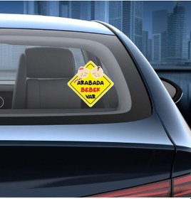 Resim Arabada Bebk Var Sticker, Araba Oto Motosiklet Sticker 02501 20x20 Cm 