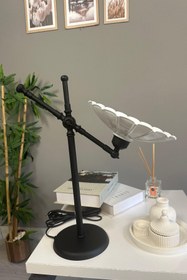 Resim Bamyum Risso Beyaz Siyah Gövde Masa Lambası Dekoratif Abajur Çocuk Odası Başucu Lambası Okuma Lambası 