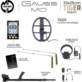 Resim Mars Md Gauss Md Dedektör - Tıger 33X25,5CM Başlık + Kulaklık Lagına Alan Tarama Hediyeli 
