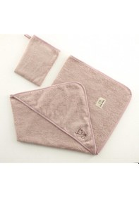 Resim Bambu Antibakteriyel Bebek Nakışlı Havlu Kundak 75x75 Ve Kese Pembe 