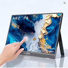 Resim Arzopa A1 T 15.6" Full HD 60 Hz IPS Ultra İnce Dokunmatik Taşınabilir Monitör 