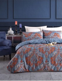 Resim 2li Yastık Kılıfı Hitit Lacivert Lacivert 