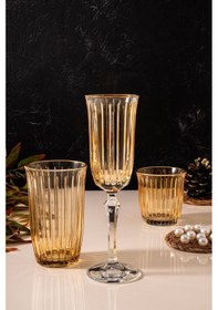 Resim Mest 12 Parça Joy Model Su Ve Meşrubat Bardağı Seti - 170, 290, 365 Cc - Çok Amaçlı Şıklık Amber 