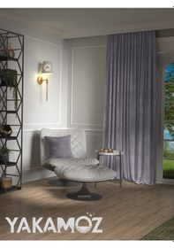 Resim Yakamoz Kadife Görünüm Gümüş Grisi Ada Fon Perde Ekstraforlu Velvet Touch Serisi Gümüş Grisi Gri 
