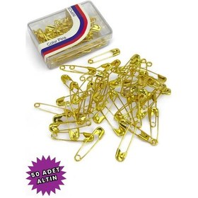 Resim Loggia Çengelli İğne Altın Gold Renk 50 Adet 2cm - Eşarp Ve Şal İğnesi - Kadın Tesettür Aksesuar Çok Amaçlı Gold 