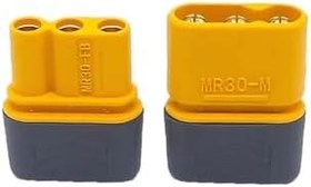Resim MR30 Dişi Erkek Konnektör Soket Çift 3 Pin LiPo Pil Batarya Bağlantı Konnektörü 30A Yüksek Akım RC DVM.101.500 