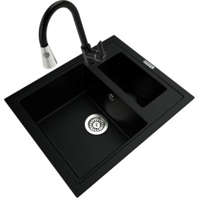 Resim Polex Cristalüx Granit Eviye P-04+Spiralli Siyah 