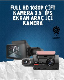 Resim byzm 3 İnç Ips Ekranlı Çift Lensli 1080P Araç Kamerası – Wifi & Gece Görüşlü Güvenlik 