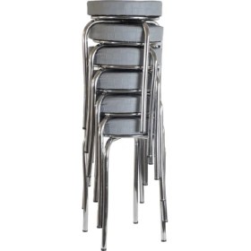 Resim Ekip Metal Tabure Gri 6 Adet 