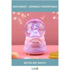Resim Kuromi İçi Dönmeli Işıklı Müzikli Kar Küresi Büyük Boy 1 Adet 