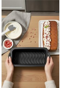 Resim Silikon Fırın - Airfryer Baton Kek Kalıbı - Ekmek Kalıbı - Çok Amaçlı Pişirme Matı Silikon Siyah Diğer 