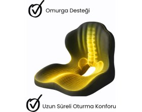 Resim Viscomina Ortopedik Bel Destek Yastığı Visco Memory Foam Oyuncu Koltuğu Ofis Sandalyesi Sırt Bel Yastığı 