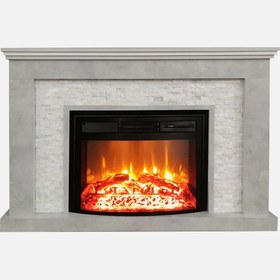Resim Dlc 1800W Gri Beton Desen Dekoratif Şömine 