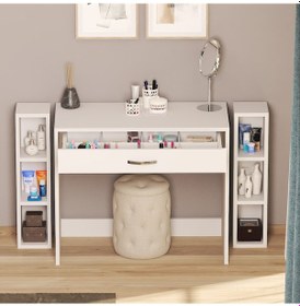 Resim Arya Novella Raflı Ve Çekmeceli Beyaz Makyaj Masası/dresuar/calış 