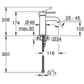 Resim Grohe Essence 24172da1 Tek Kollu Lavabo Bataryası 1/2" S Boyut Bakır 