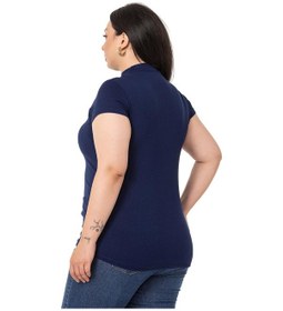 Resim Disentis Büyük Beden Yarım Balıkçı Kısa Kollu Viskon Lacivert Body-lacivert Lacivert 